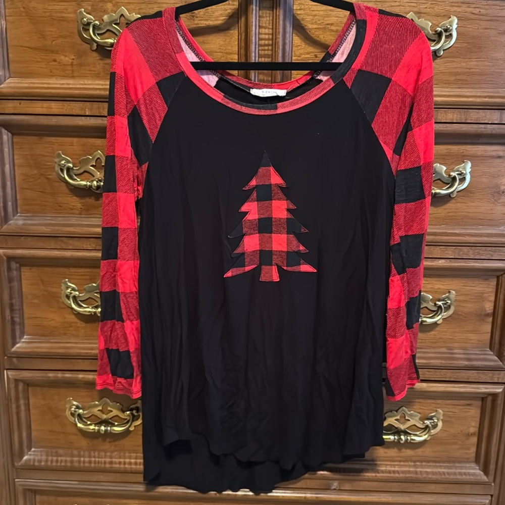 Buffalo check hi lo tunic
